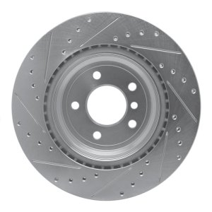 BMW 335XI Brake Rotor (1) - Rear Right - R1 Concepts - Drilled & Slotted - Silver - `06-`15